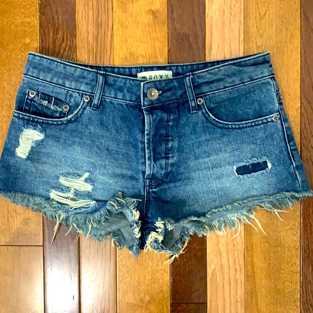 Roxy Women's Distressed Denim Cutoff Shorts - Blue